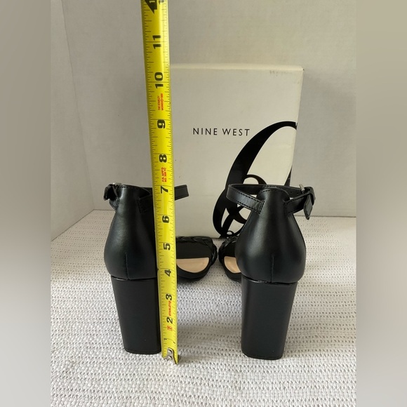 Nine West Black Block Heel Sandals with Ankle Strap - Picture 3 of 6